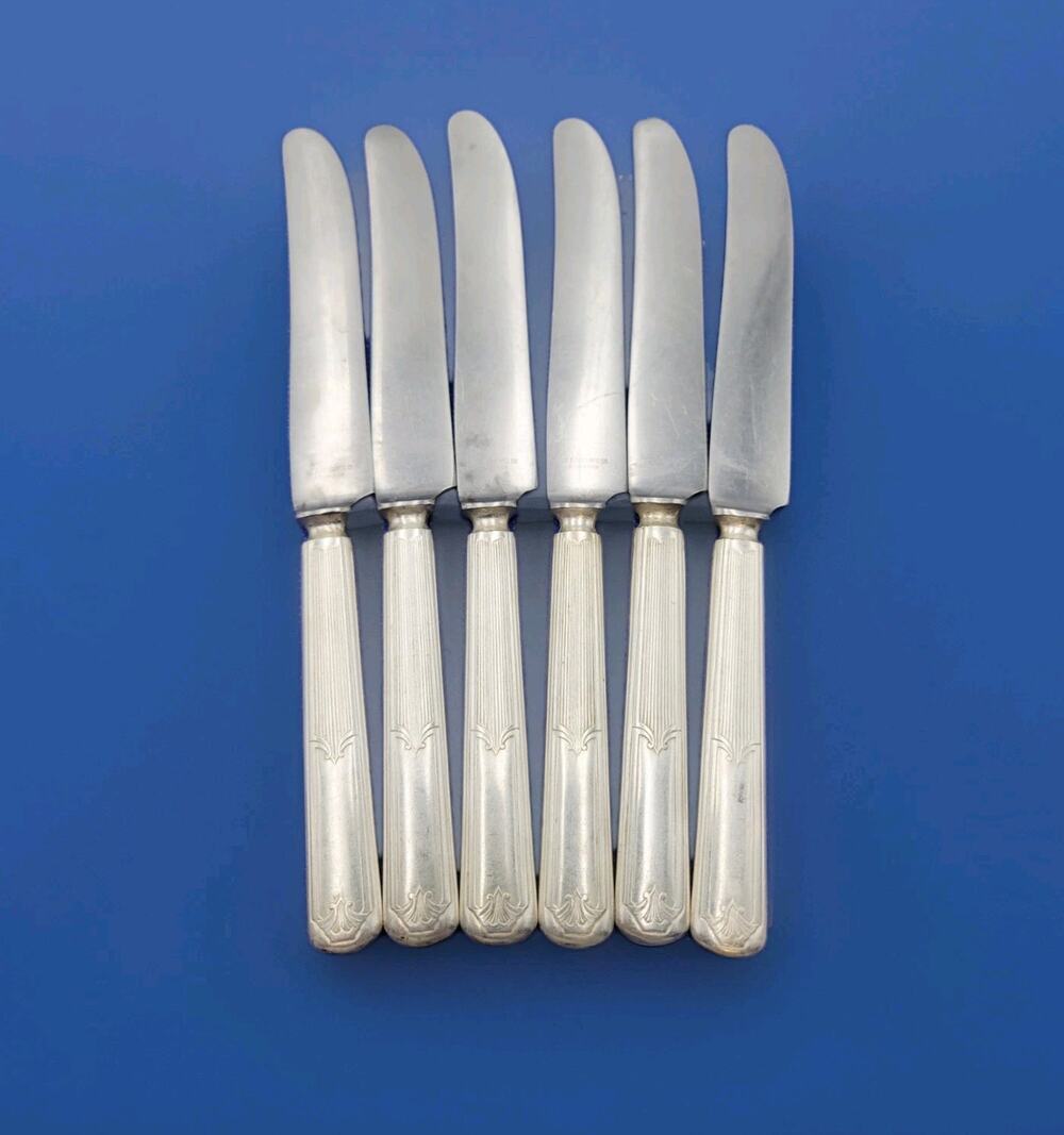 Vtg International FIDELIS Silverplate 1933 Set of 6 Knife Knives 8.3/8"